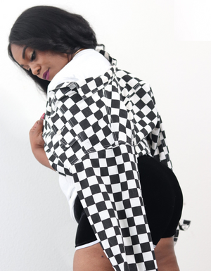Chess Not Checkers Crop Jacket