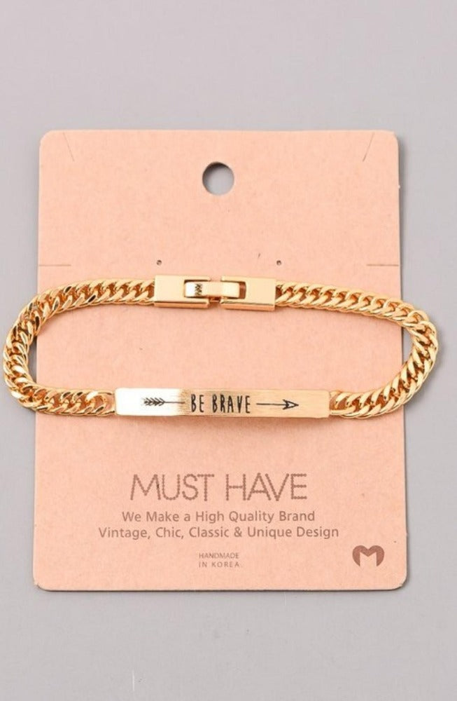 Be Brave- Gold Bracelet